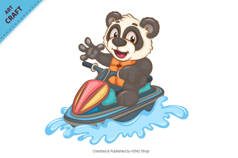 cartoon-panda-on-jet-ski-animal-art