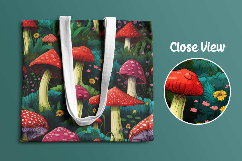 mushroom-garden-seamless-pattern-digital-papers