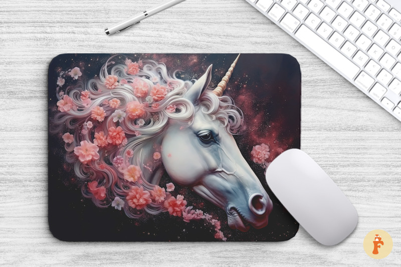 gorgeous-silver-unicorn-head-mouse-pad