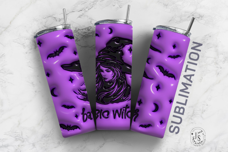 inflated-bubble-witch-tumbler-wrap-3d-design-skinny-tumbler