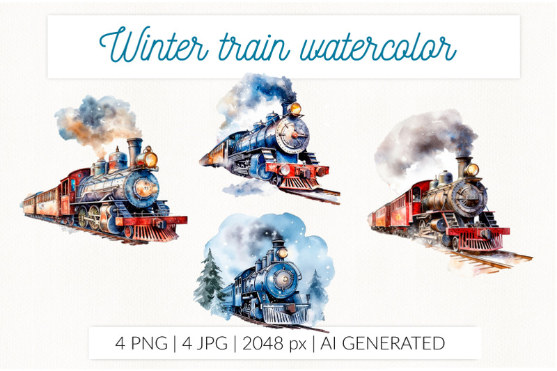 christmas-winter-train-watercolor-clip-art-ai-generative