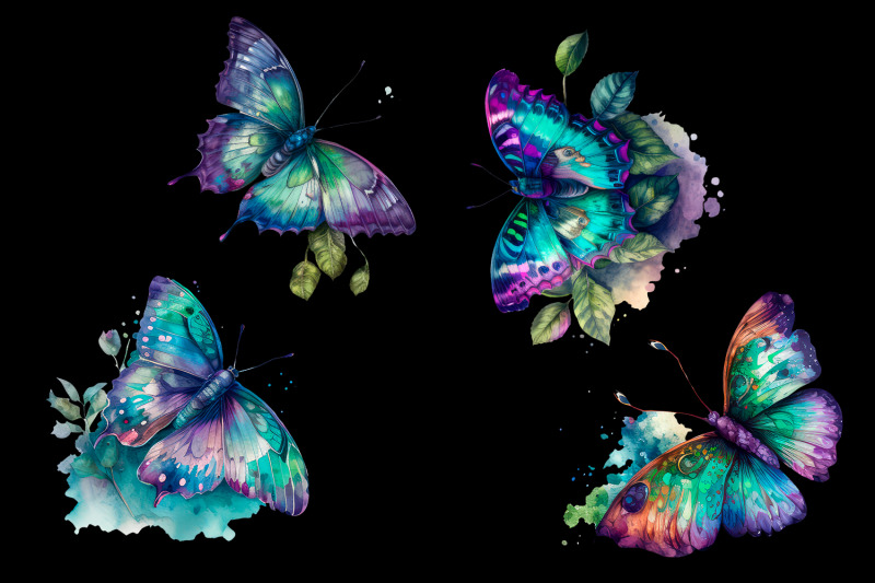 purple-watercolor-butterflies-for-sublimation-flower-png