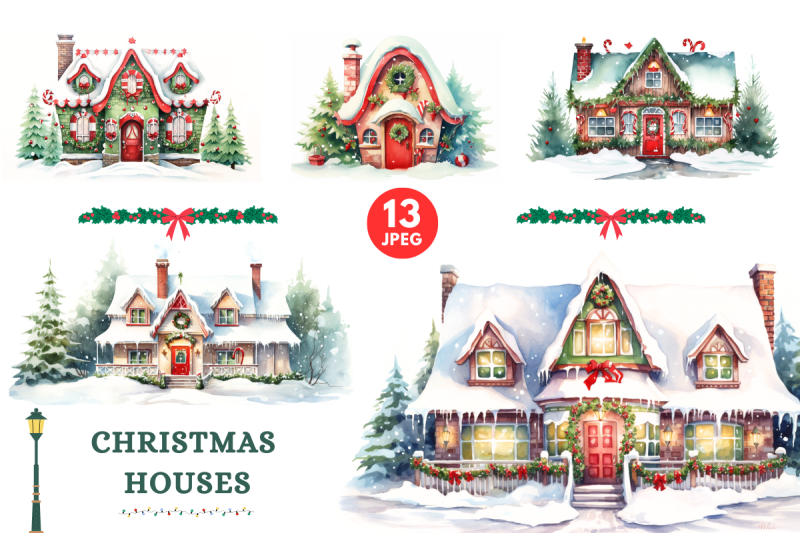 christmas-watercolor-houses