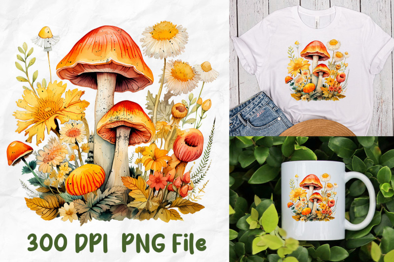 retro-hippie-mushroom-daisy-watercolor