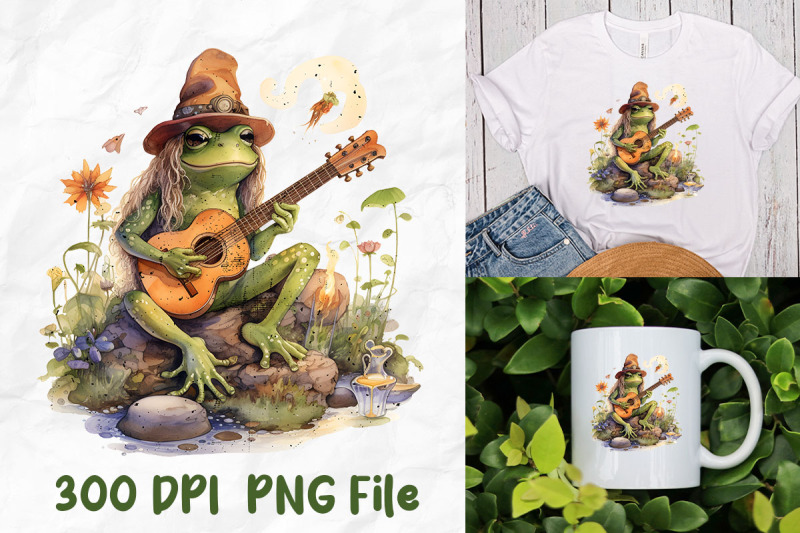 hippie-retro-frog-play-guitar-meditate