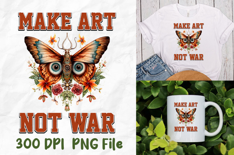 make-art-not-war-hippie-moth-flowers