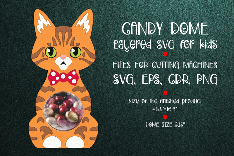 ginger-tabby-cat-candy-dome-template