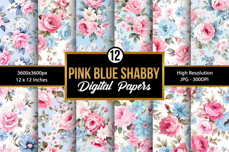 pink-blue-shabby-chic-flowers-seamless-patterns