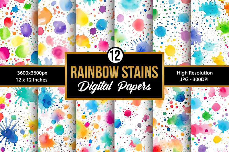 rainbow-watercolor-stains-digital-papers