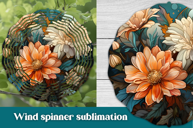 stained-glass-wind-spinner-sublimation-floral-wind-spinner