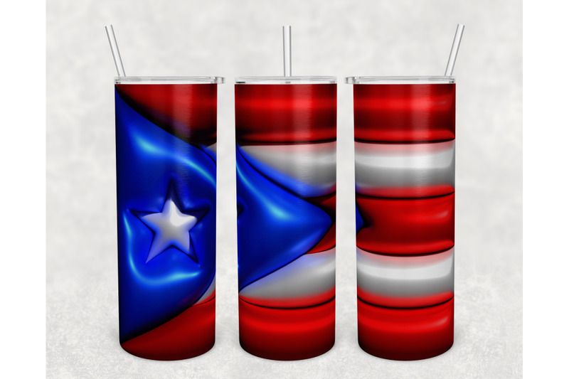 3d-inflated-flag-of-puerto-rico-tumbler-wrap-20oz-skinny-tumbler-png