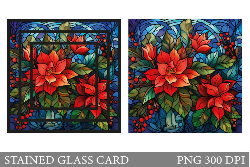 stained-glass-flowers-card-poinsettia-stained-glass-card