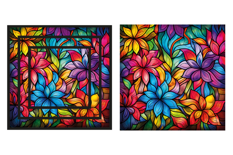 flowers-stained-glass-card-stained-glass-flower-card-design