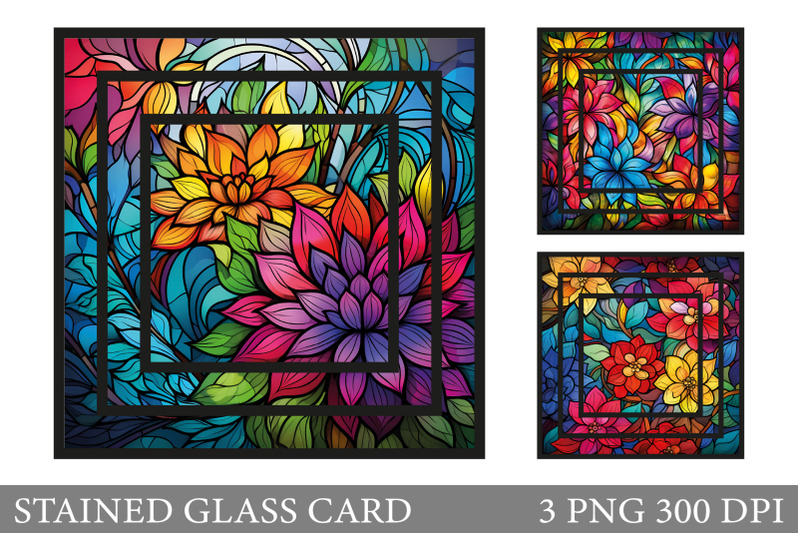 flowers-stained-glass-card-stained-glass-flower-card-design