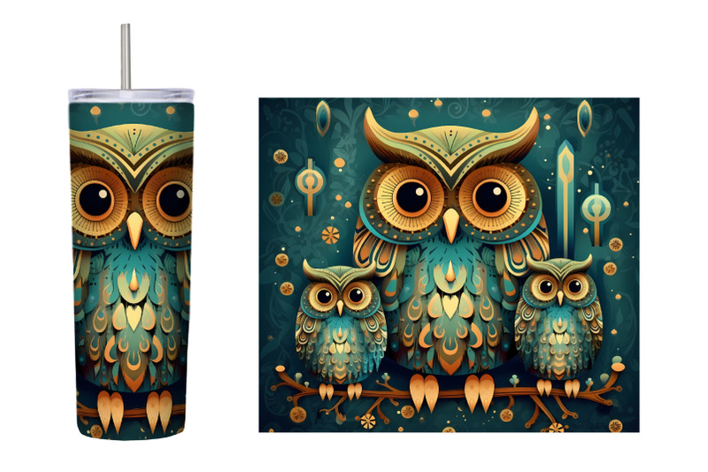 owls-tumbler-sublimation-owls-metal-tumbler-wrap-design