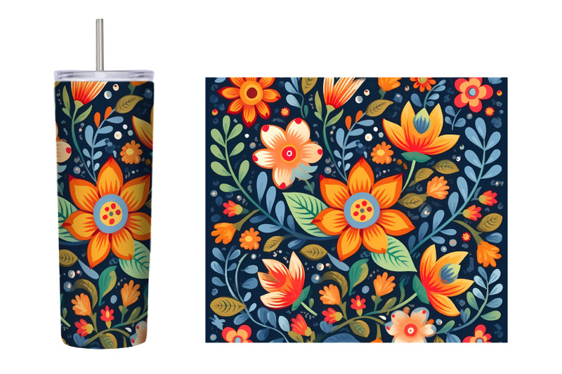 flowers-tumbler-wrap-design-flowers-tumbler-sublimation