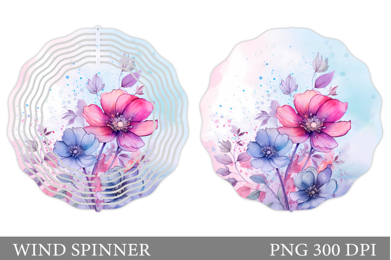 flowers-spinner-sublimation-flowers-watercolor-wind-spinner