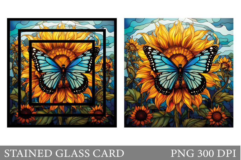 stained-glass-card-butterflly-sunflowers-stained-glass-card