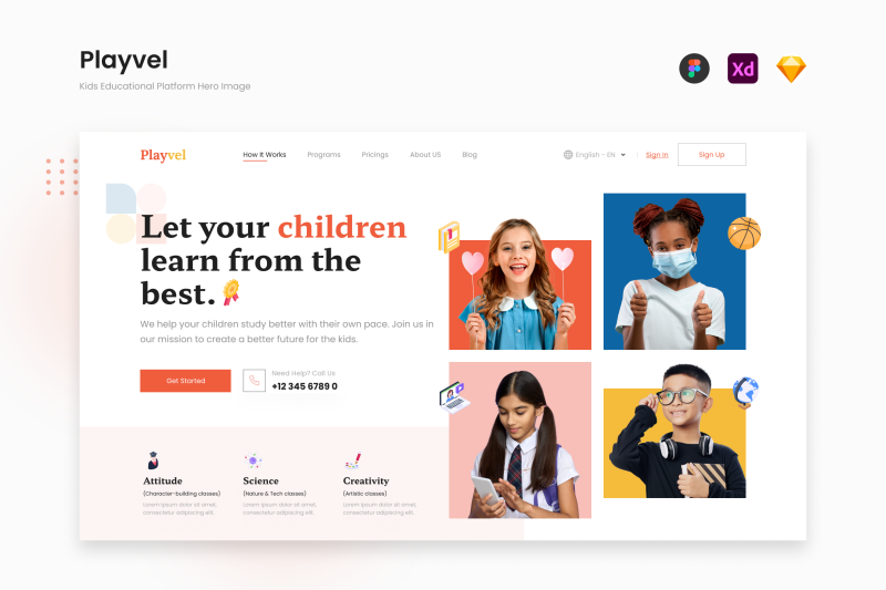 playvel-soft-cheerful-kids-educational-platform-hero-image