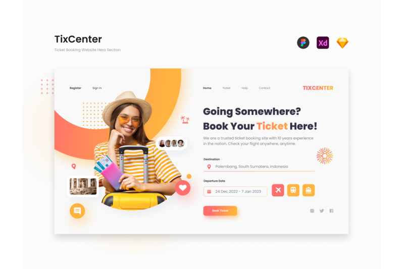 tixcenter-mango-ticket-booking-website-hero-section