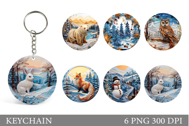 animals-round-keychain-animals-winter-keychain-sublimation