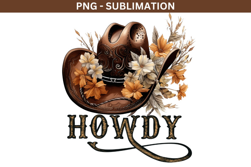 western-howdy-png-sublimation-design-download-cowboy-hat-with-flower