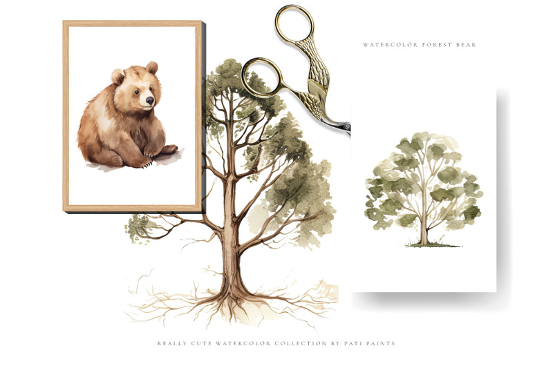 watercolor-bears-in-the-forest-collection