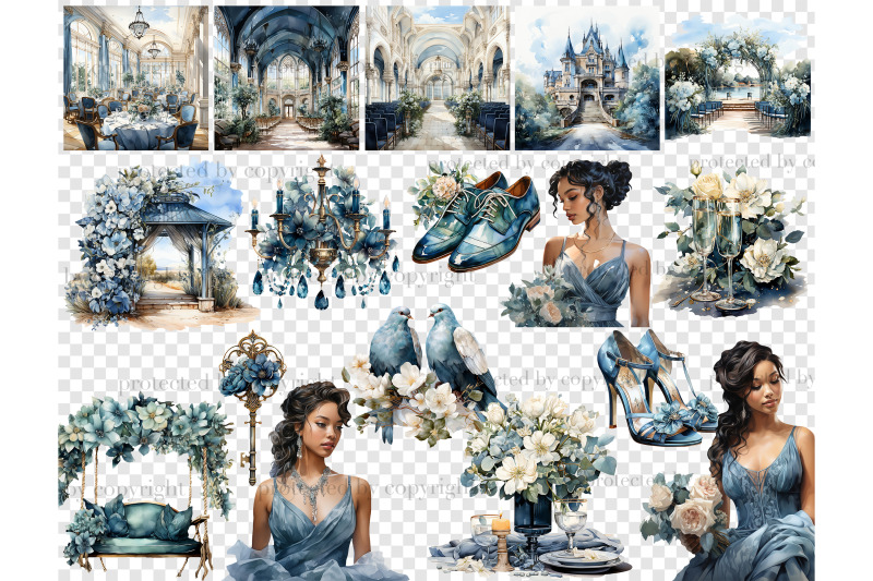 blue-wedding-png-bride-clipart-bundle