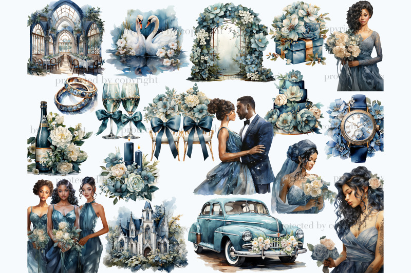 blue-wedding-png-bride-clipart-bundle