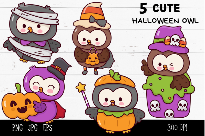 halloween-owl-kawaii-clipart-animal-baby-cartoon