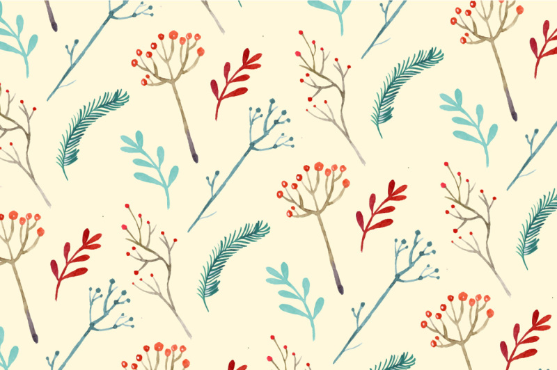 christmas-watercolor-floral-pattern