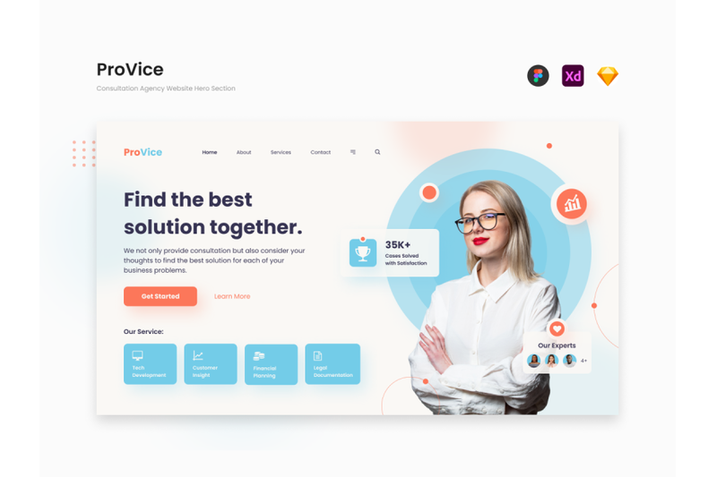 provice-sunny-consulting-agency-website-hero-section