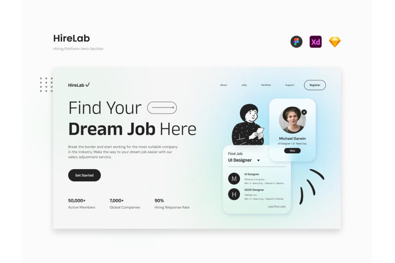 hirelab-white-gradient-illustrative-hiring-platform-hero-section