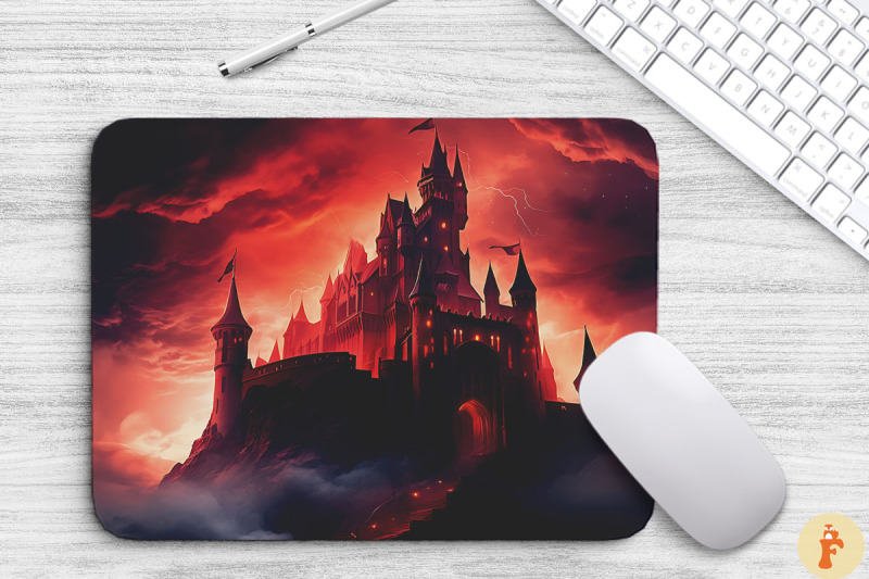 halloween-vampires-castle-mouse-pad