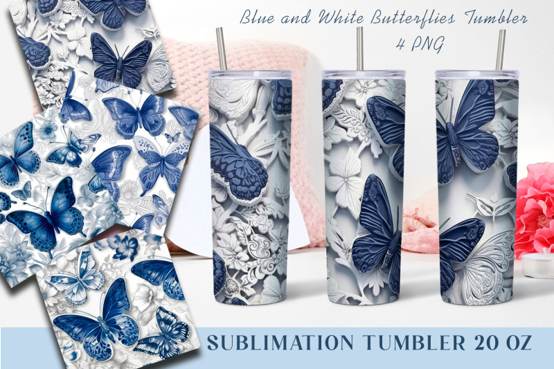 blue-and-white-butterflies-tumbler-sublimation-20-oz