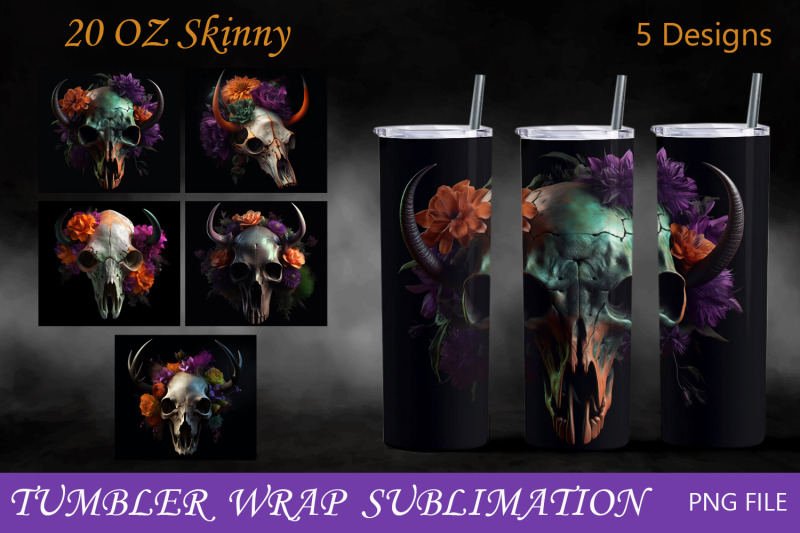 halloween-tumbler-wrap-with-floral-animal-skull