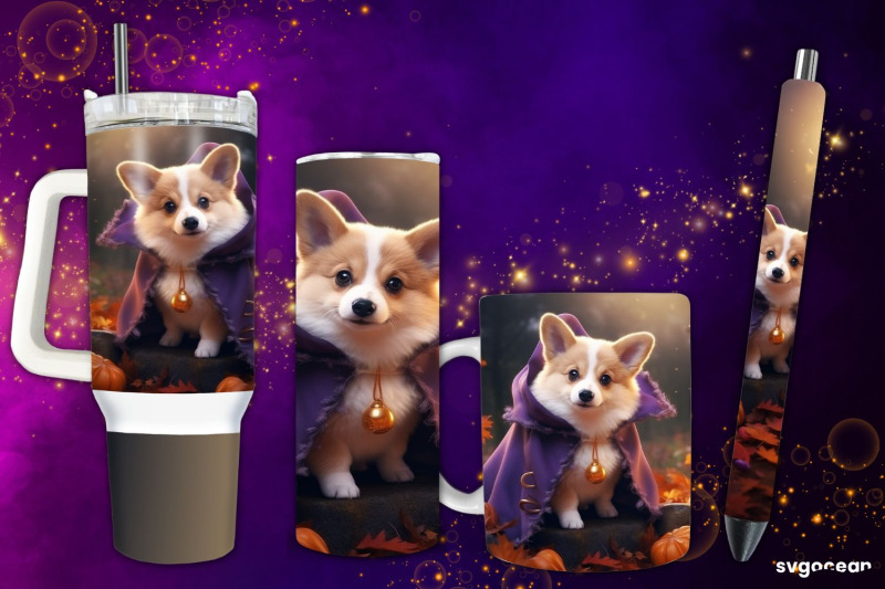 halloween-corgi-wrap-bundle-tumbler-mug-pen