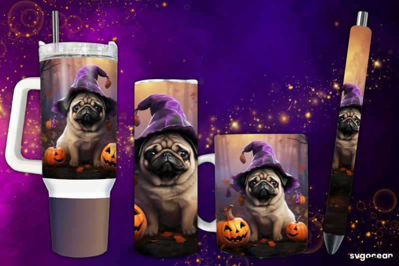 halloween-pug-wrap-bundle-tumbler-mug-pen