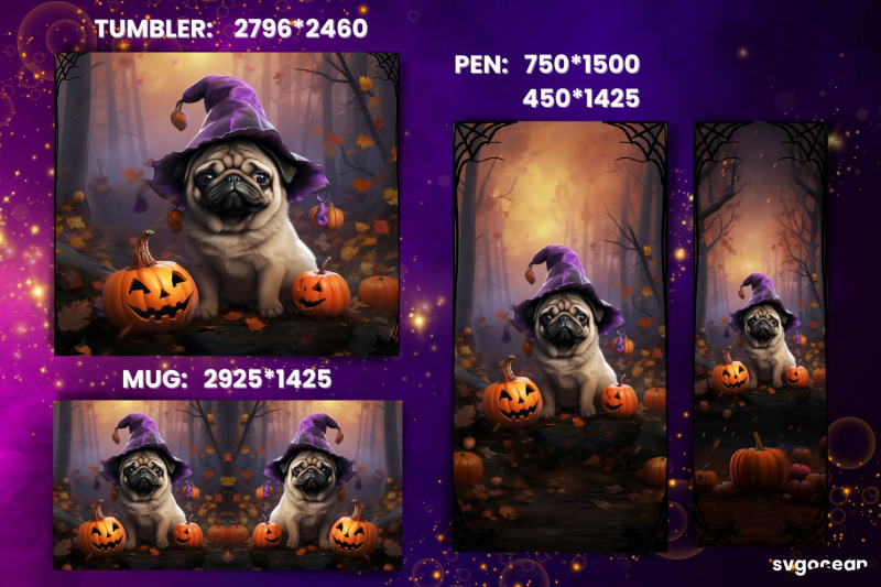 halloween-pug-wrap-bundle-tumbler-mug-pen