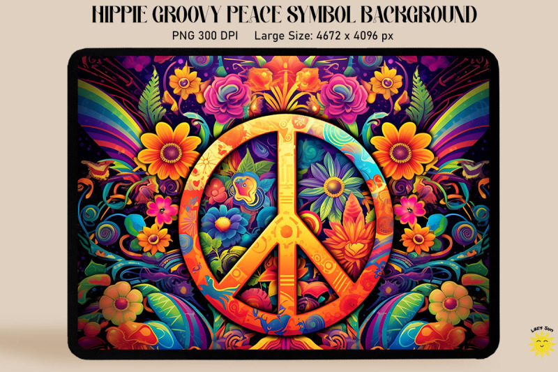 Psychedelic Peace Sign Background By Mulew Art | TheHungryJPEG