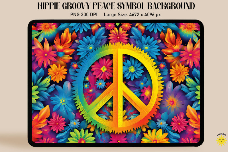 peace-symbol-with-flowers-background