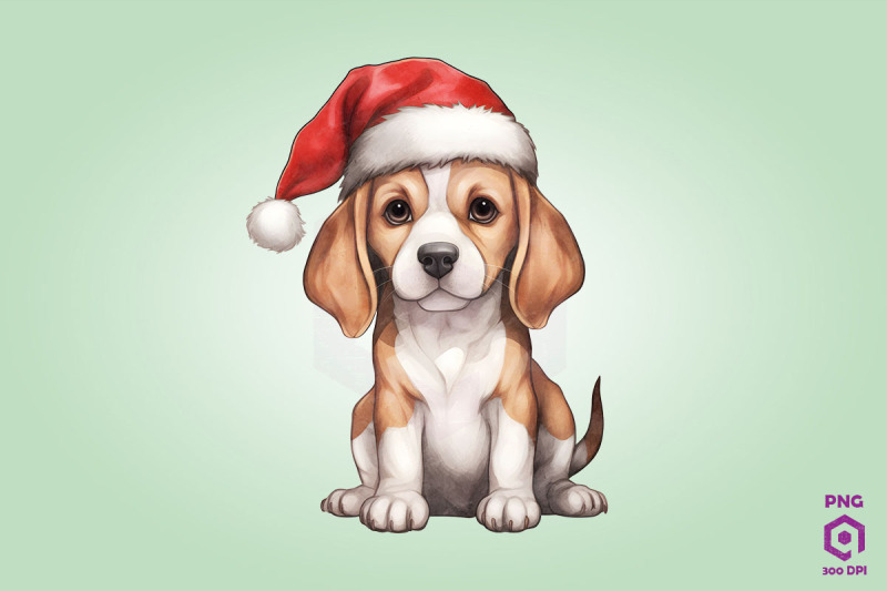 beagle-dog-in-santa-hat