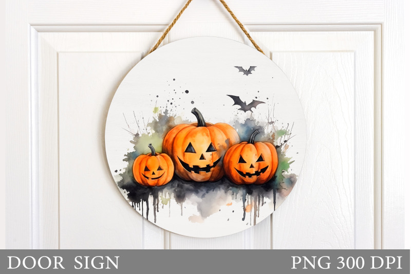 pumpkin-door-sign-sublimation-halloween-round-sign