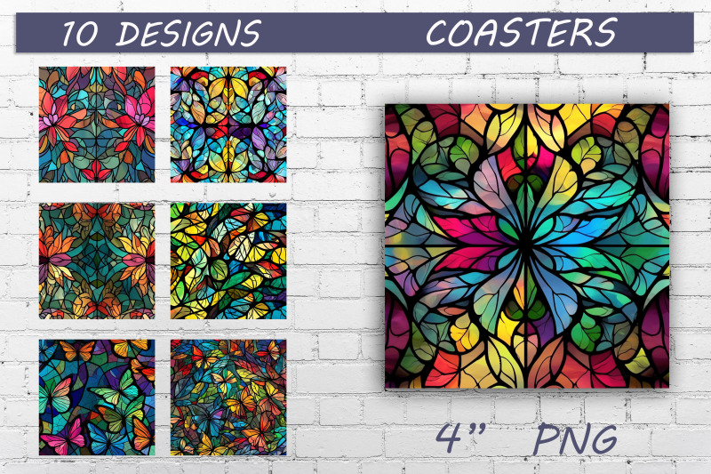 butterfly-stained-glass-png-square-coaster-sublimation