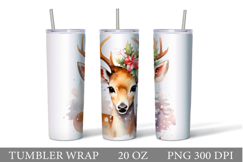 deer-watercolor-tumbler-design-deer-tumbler-sublimation