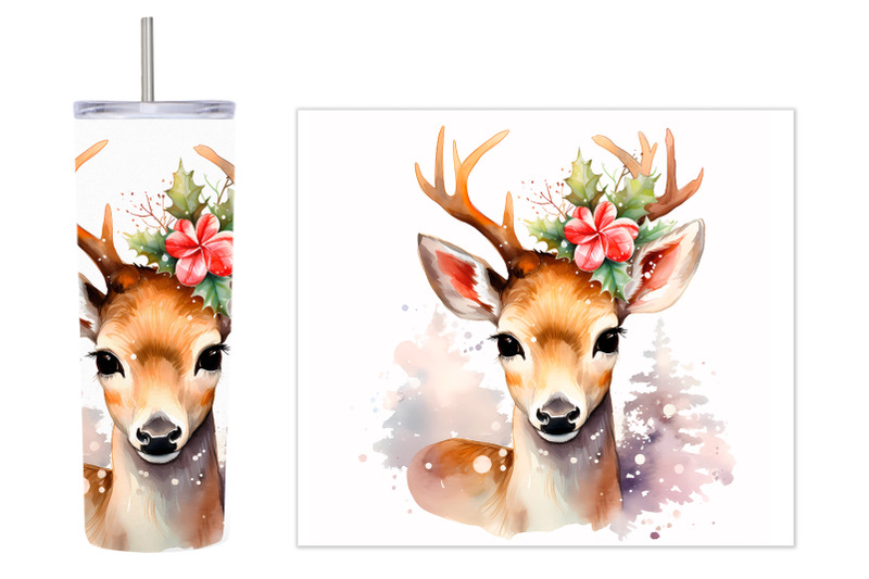 deer-watercolor-tumbler-design-deer-tumbler-sublimation