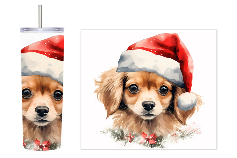 dog-watercolor-tumbler-christmas-dog-tumbler-sublimation