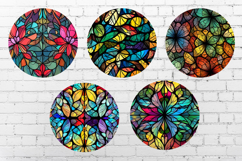 round-coasters-png-butterfly-stained-glass-sublimation