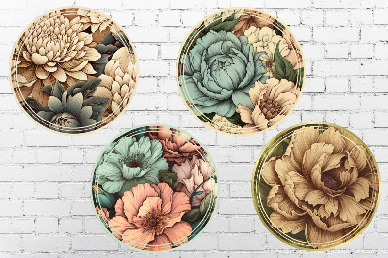 round-car-coasters-with-flowers-png-for-sublimation