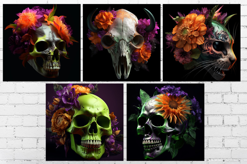 halloween-coasters-with-flowers-skull-sublimation